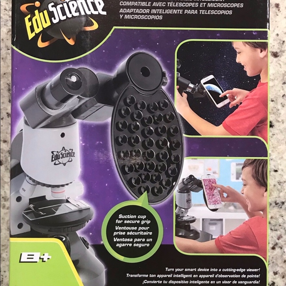 Student Microscope 3 Pc SET Edu Science Incl Smart Device Adapter & Activity Kit - Picture 7 of 8